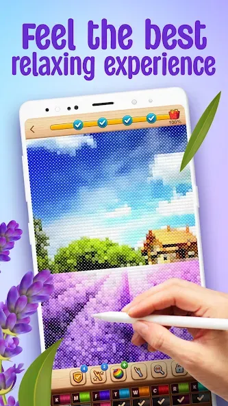 Взлом Cross-Stitch: Coloring Book (Кросс)  [МОД Бесконечные деньги] — стабильная версия apk на Андроид screen 1