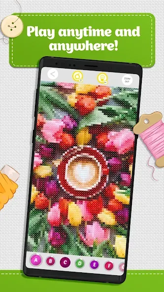 Скачать взломанную Cross Stitch Coloring Art (Кроссстич окрашивание искусства)  [МОД Все открыто] — последняя версия apk на Андроид screen 5