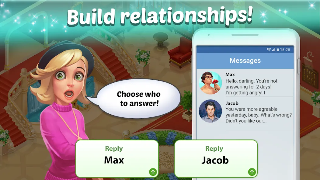 Скачать взломанную Family Hotel: love & match-3 (Фэмели Отель)  [МОД Много монет] — последняя версия apk на Андроид screen 5