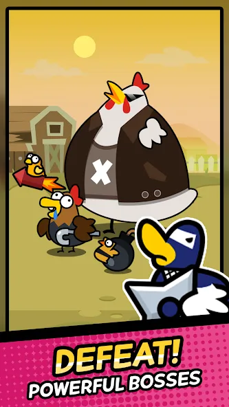 Взломанная Duck vs Chicken : Idle Defense (Дак против Чикен)  [МОД Mega Pack] — последняя версия apk на Андроид screen 4