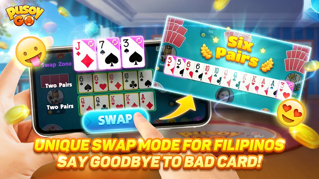 Взлом Pusoy Go-Competitive 13 Cards (Пусой Го)  [МОД Menu] — полная версия apk на Андроид screen 4