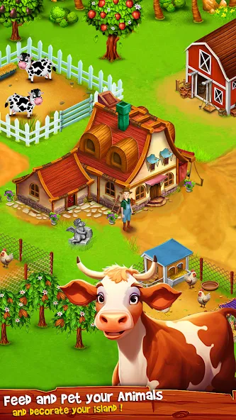 Взлом Country Valley Farming Game (Парадайз Хей Фарм Айленд)  [МОД Бесконечные монеты] — полная версия apk на Андроид screen 4