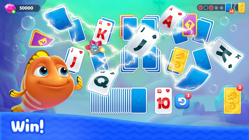 Скачать взломанную Fishdom Solitaire (Фишдом Солитер)  [МОД Бесконечные деньги] — последняя версия apk на Андроид screen 3