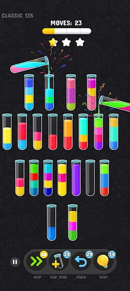 Взломанная Color Water Sort Puzzle Games (Цветные игры сортировки воды)  [МОД Mega Pack] — полная версия apk на Андроид screen 3