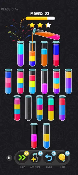 Взломанная Color Water Sort Puzzle Games (Цветные игры сортировки воды)  [МОД Mega Pack] — полная версия apk на Андроид screen 4