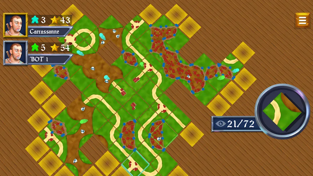 Скачать взломанную War of Carcassonne board Games (Каркассон)  [МОД Все открыто] — последняя версия apk на Андроид screen 1