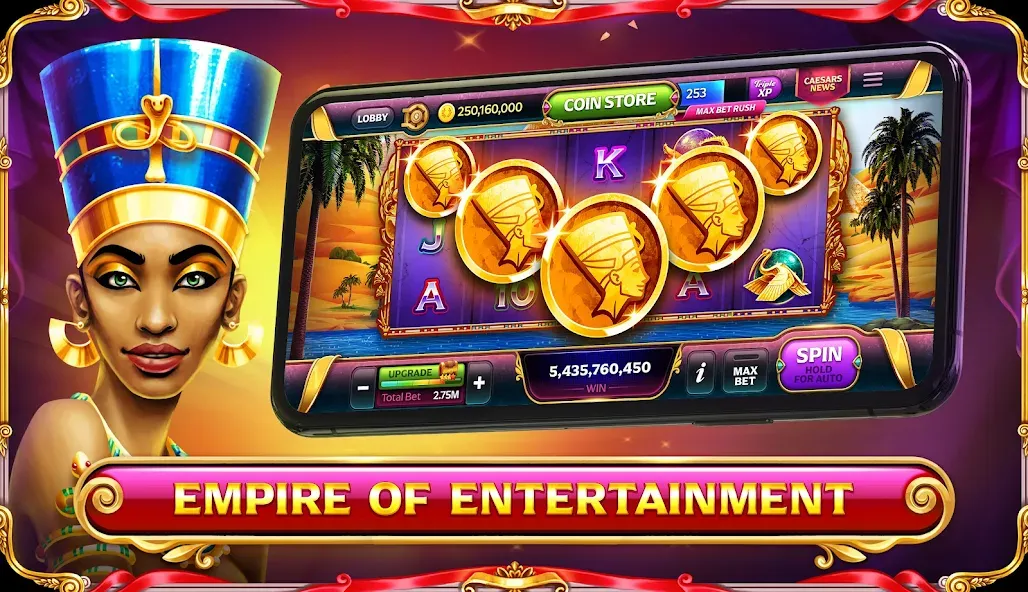 Взломанная Caesars Slots: Casino Games (Сизарс Слотс)  [МОД Mega Pack] — последняя версия apk на Андроид screen 5