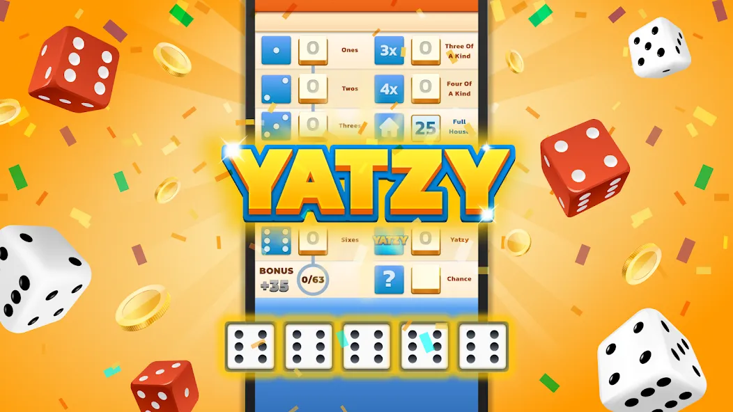 Скачать взломанную Yatzy — Fun Classic Dice Game (Ятзи)  [МОД Бесконечные деньги] — полная версия apk на Андроид screen 1