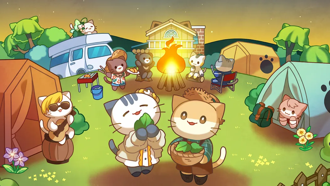 Взломанная Cat Forest — Healing Camp  [МОД Unlimited Money] — последняя версия apk на Андроид screen 1