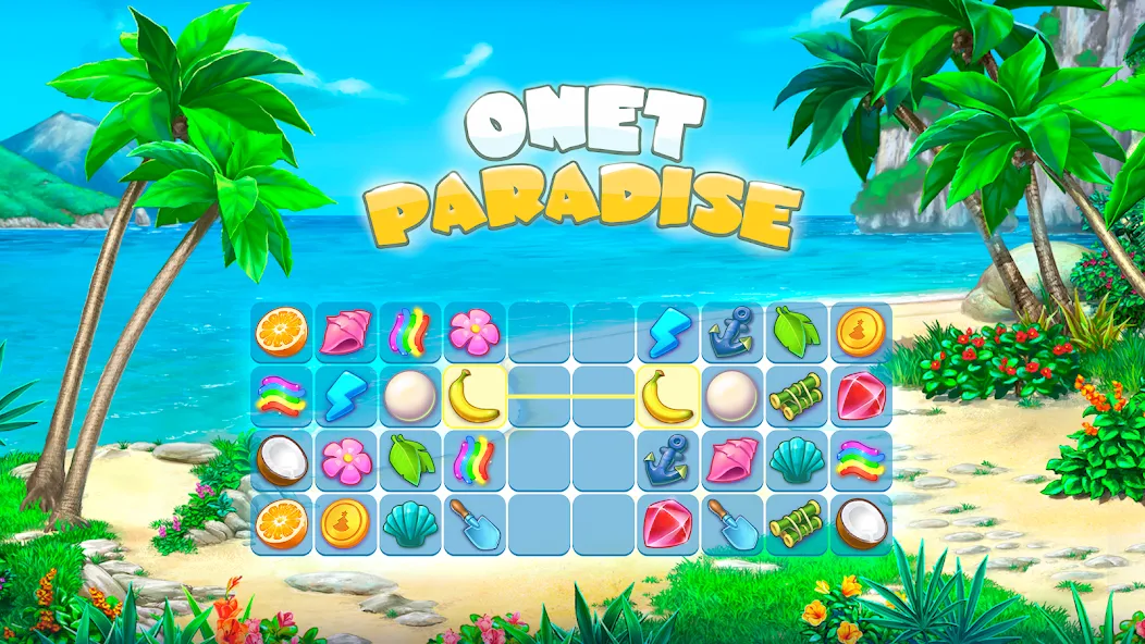 Скачать взлом Onet Paradise: connect 2 tiles (Онет Парадайз)  [МОД Много денег] — полная версия apk на Андроид screen 1