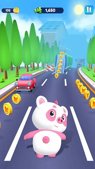 Скачать взлом Piggy Panda Run: Fun Game  [МОД Меню] — стабильная версия apk на Андроид screen 1