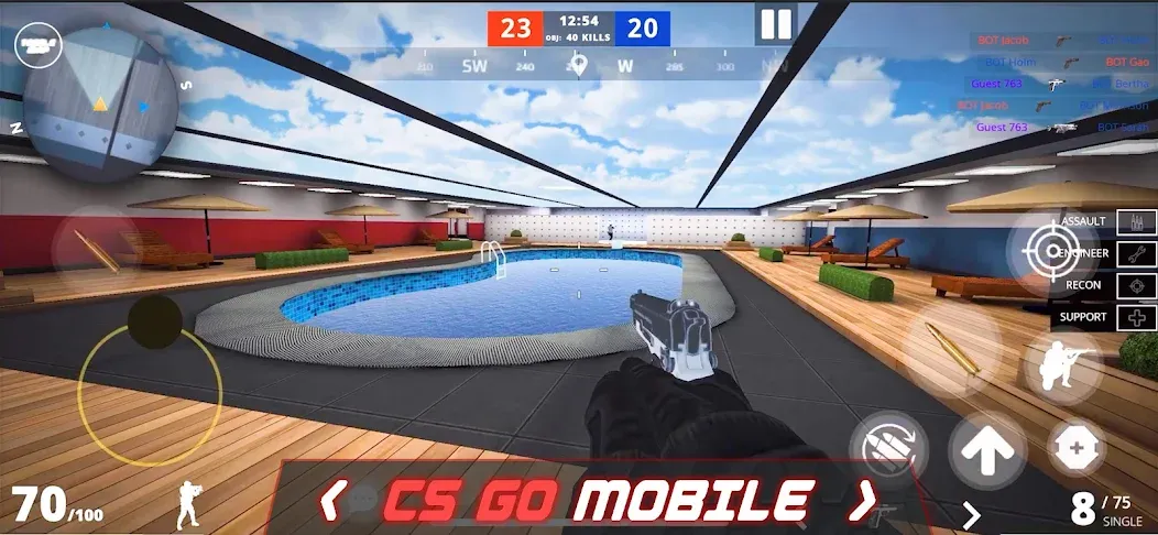 Скачать взломанную Epic Battle CS:FPS Mobile Game  [МОД Много денег] — последняя версия apk на Андроид screen 1