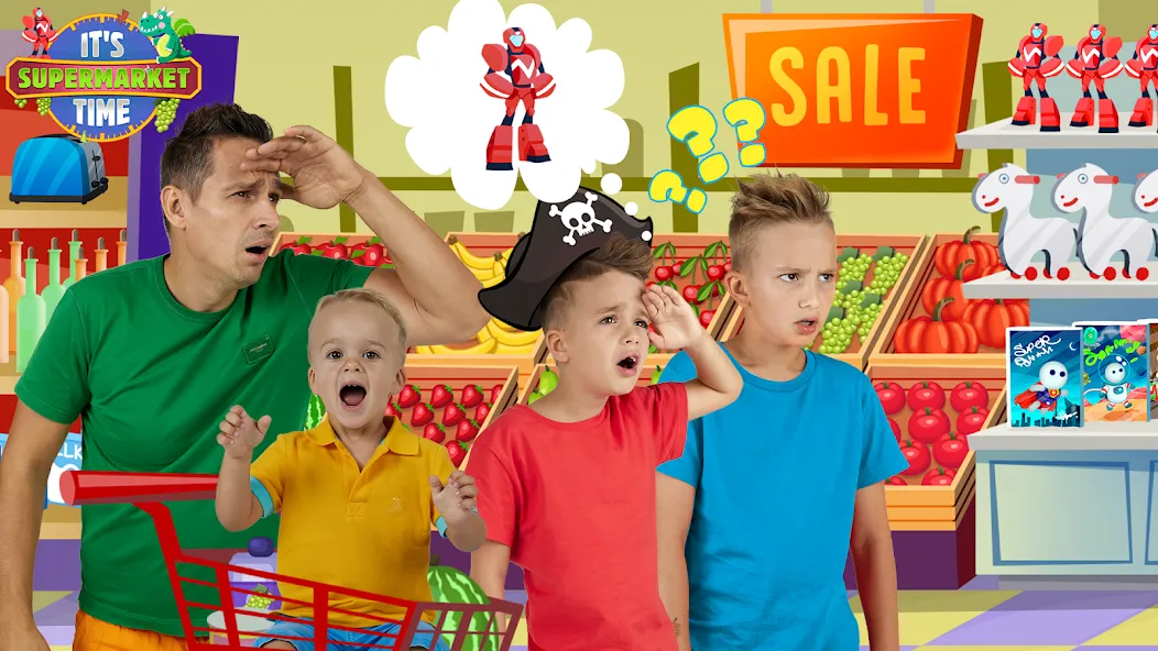 Взломанная Vlad & Niki Supermarket game  [МОД Menu] — полная версия apk на Андроид screen 3