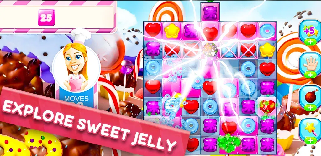 Скачать взломанную Jelly Kingdom Crush — Match 3  [МОД Unlocked] — полная версия apk на Андроид screen 3