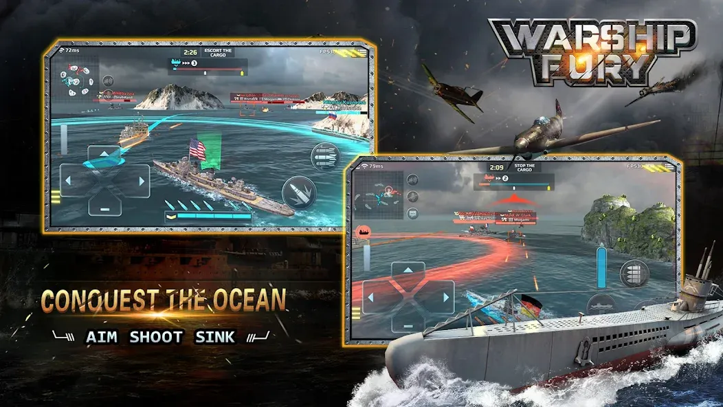 Скачать взлом Warship Fury  [МОД Бесконечные деньги] — стабильная версия apk на Андроид screen 3