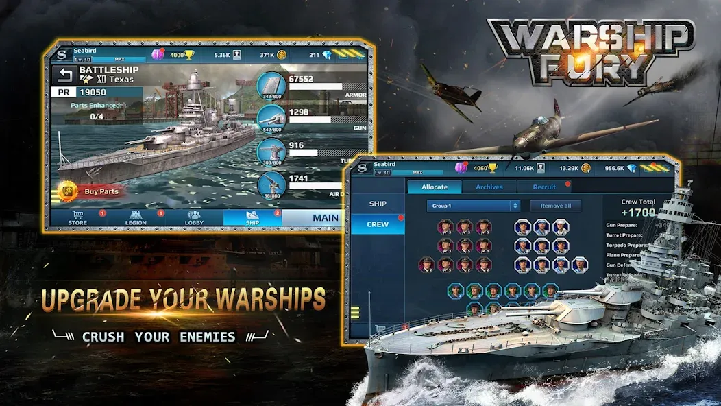 Скачать взлом Warship Fury  [МОД Бесконечные деньги] — стабильная версия apk на Андроид screen 4