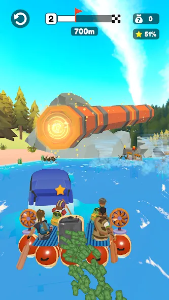 Скачать взломанную Raft Racing (ДИУАфтинг)  [МОД Много монет] — последняя версия apk на Андроид screen 1