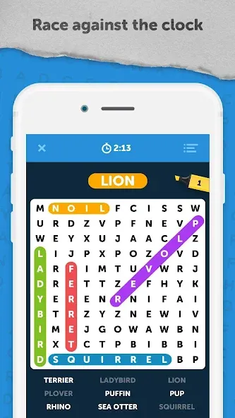 Скачать взлом Infinite Word Search Puzzles (Инфинити ворд срч пазлы)  [МОД Много монет] — полная версия apk на Андроид screen 1