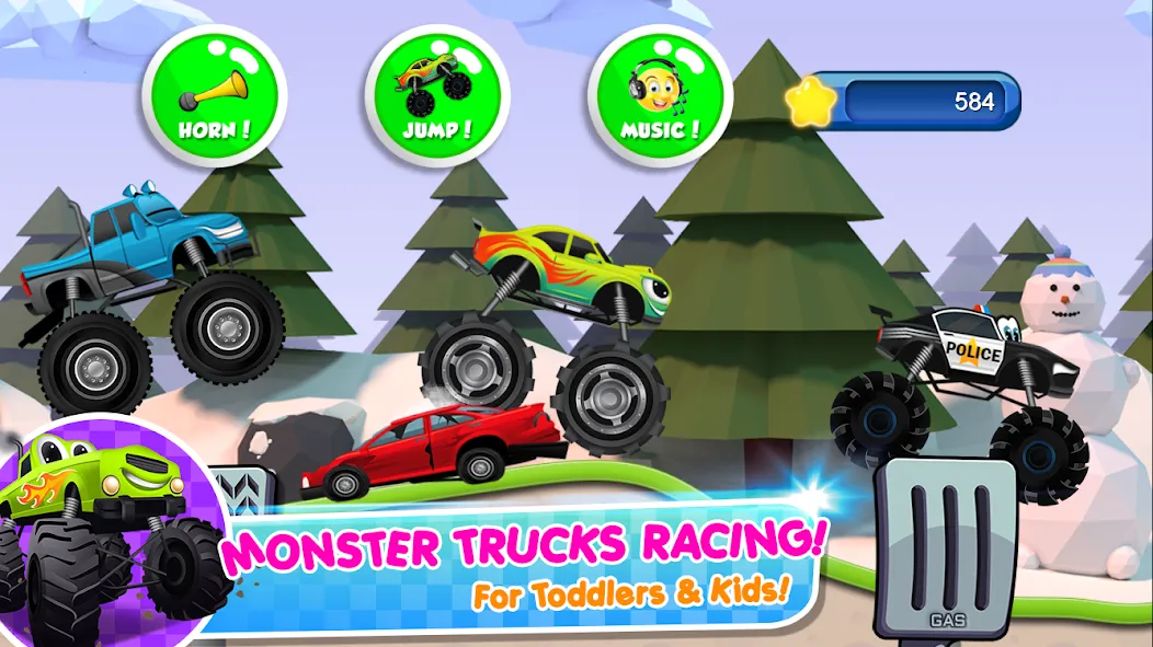 Скачать взломанную Monster Trucks Game for Kids 2 (Монстр Тракс Игра для Детей 2)  [МОД Mega Pack] — стабильная версия apk на Андроид screen 1