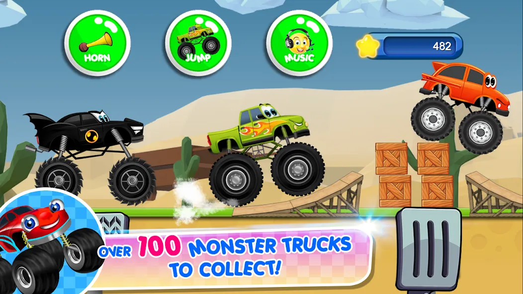 Скачать взломанную Monster Trucks Game for Kids 2 (Монстр Тракс Игра для Детей 2)  [МОД Mega Pack] — стабильная версия apk на Андроид screen 2