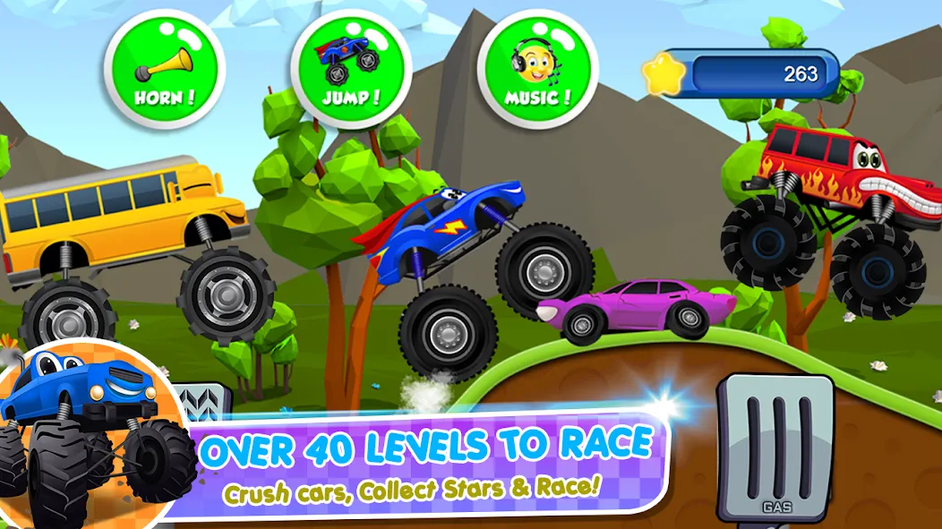 Скачать взломанную Monster Trucks Game for Kids 2 (Монстр Тракс Игра для Детей 2)  [МОД Mega Pack] — стабильная версия apk на Андроид screen 4