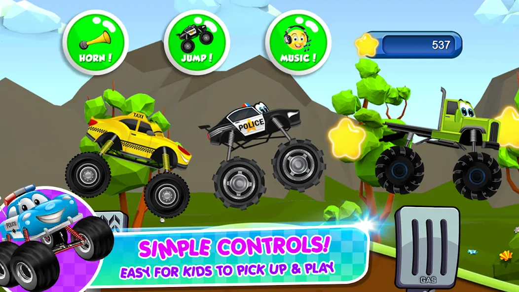 Скачать взломанную Monster Trucks Game for Kids 2 (Монстр Тракс Игра для Детей 2)  [МОД Mega Pack] — стабильная версия apk на Андроид screen 5