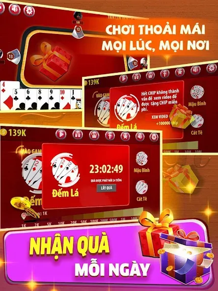 Скачать взлом Tiến Lên Đếm Lá — Tien Len  [МОД Unlocked] — стабильная версия apk на Андроид screen 3