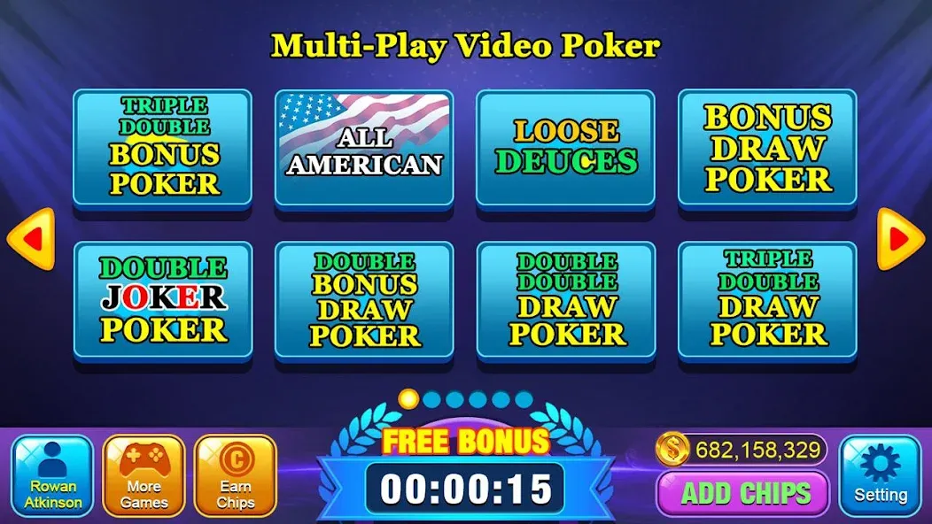 Скачать взломанную Video Poker Games — Multi Hand (Видео покер игры)  [МОД Все открыто] — стабильная версия apk на Андроид screen 2