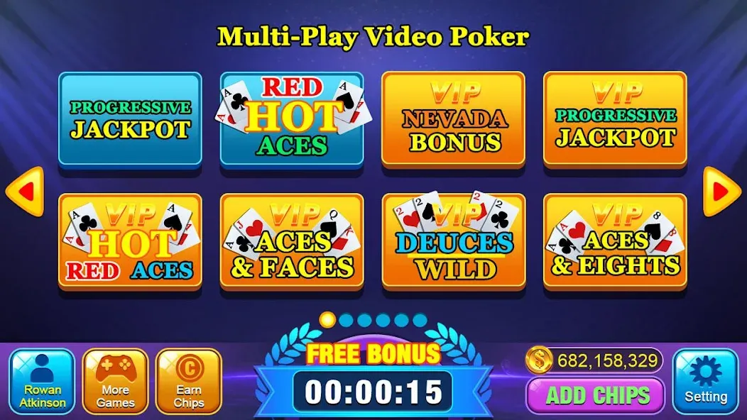 Скачать взломанную Video Poker Games — Multi Hand (Видео покер игры)  [МОД Все открыто] — стабильная версия apk на Андроид screen 3