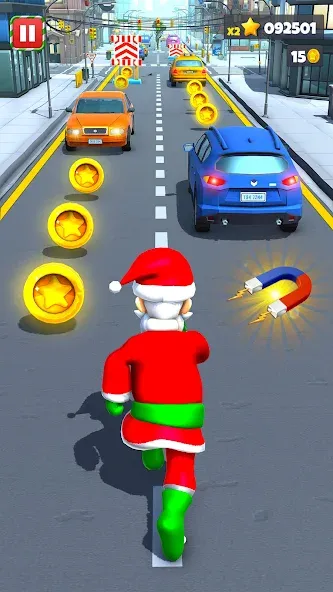 Скачать взломанную Xmas Santa Surfer Running Game (Ксмас Санта Серфер Раннинг Гейм)  [МОД Unlocked] — стабильная версия apk на Андроид screen 2