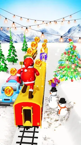 Скачать взломанную Xmas Santa Surfer Running Game (Ксмас Санта Серфер Раннинг Гейм)  [МОД Unlocked] — стабильная версия apk на Андроид screen 3