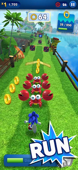 Взлом Sonic Dash — Endless Running (Соник Дэш)  [МОД Бесконечные деньги] — полная версия apk на Андроид screen 1