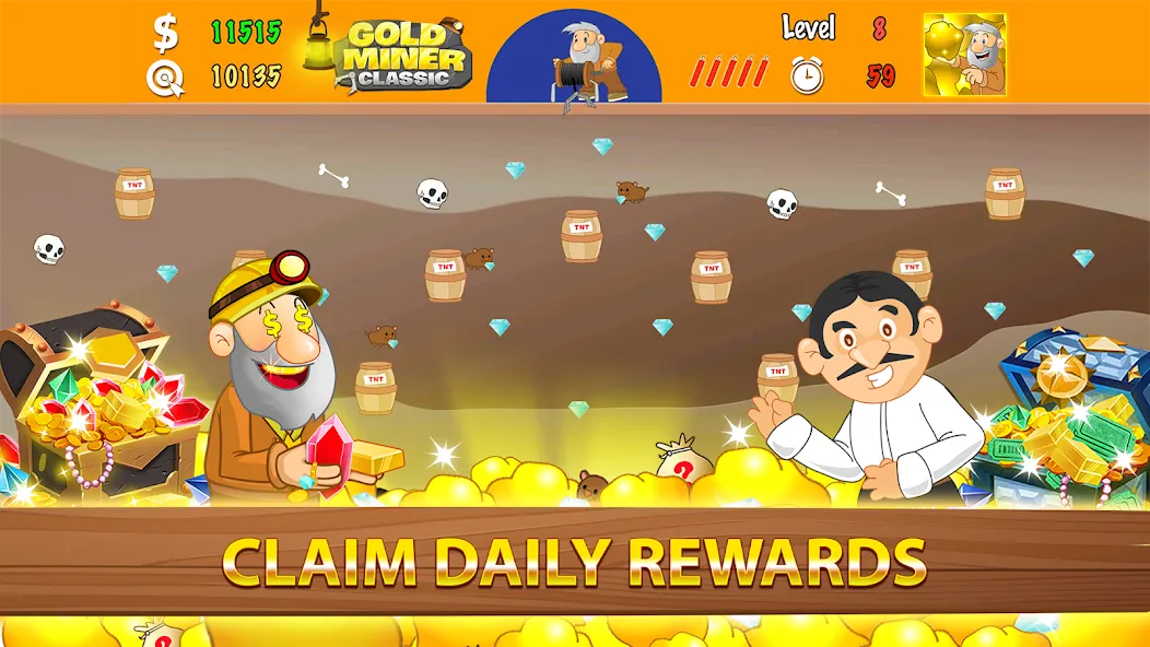 Взлом Gold Miner Classic: Gold Rush (Голд Майнер Классик)  [МОД Unlimited Money] — полная версия apk на Андроид screen 5