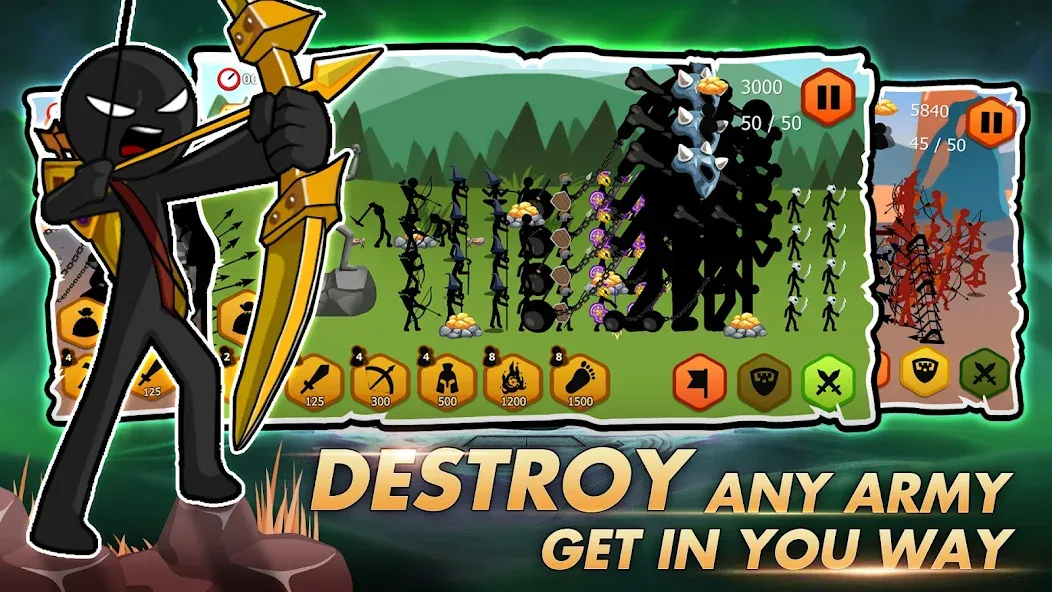 Скачать взломанную Stick Dynasty (Стритмен Баттл Уор)  [МОД Unlocked] — полная версия apk на Андроид screen 1