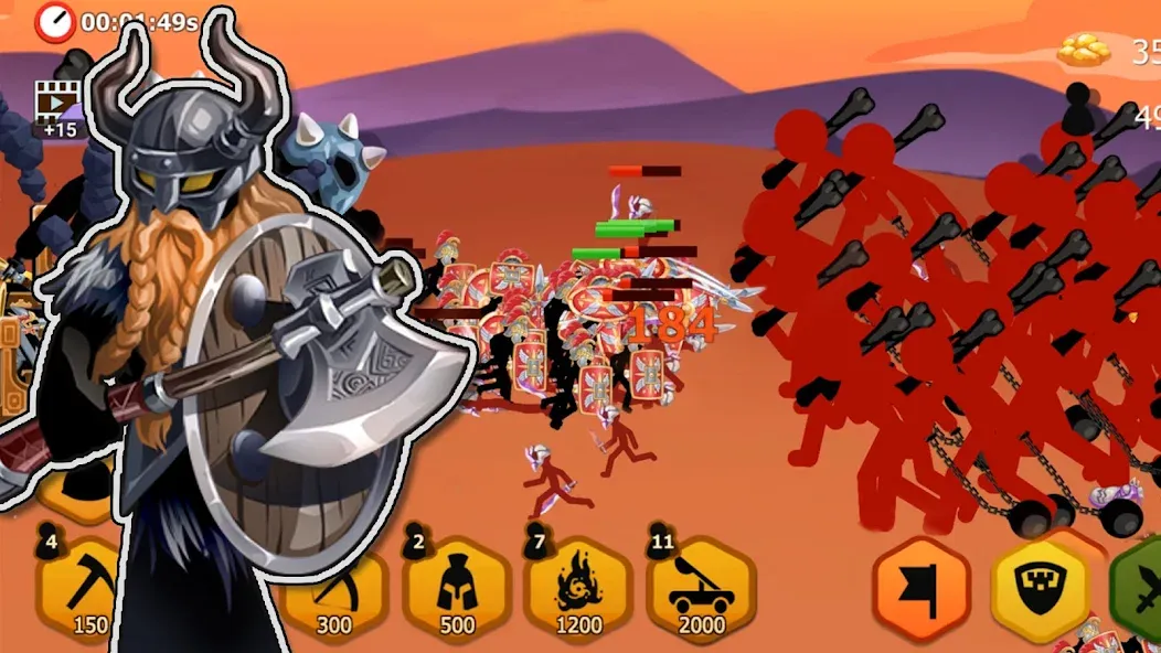 Взломанная Stickman Battle 2: Empires War (Стикмен Битва 2)  [МОД Mega Pack] — полная версия apk на Андроид screen 2