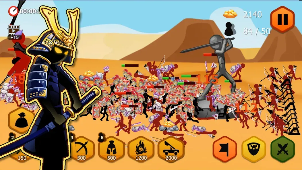 Взломанная Stickman Battle 2: Empires War (Стикмен Битва 2)  [МОД Mega Pack] — полная версия apk на Андроид screen 4