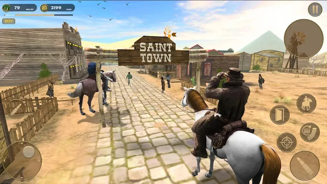 Взлом West Cowboy — Gunfighter Game (Уэст Ковбой)  [МОД Много денег] — стабильная версия apk на Андроид screen 2