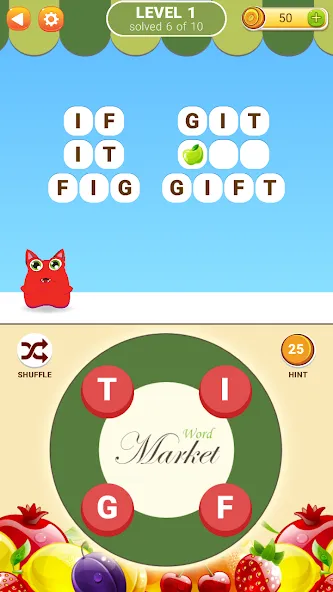 Скачать взломанную Word Market  [МОД Много монет] — последняя версия apk на Андроид screen 1