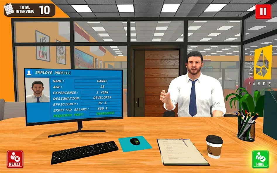 Скачать взломанную Virtual HR Manager Job Games  [МОД Mega Pack] — последняя версия apk на Андроид screen 2