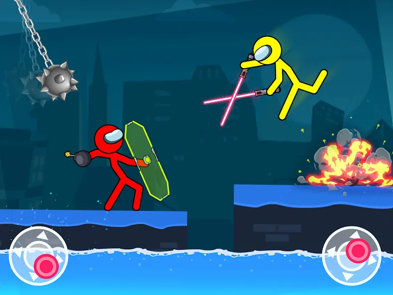 Скачать взломанную Stick-man Fighting Games  [МОД Бесконечные монеты] — полная версия apk на Андроид screen 1