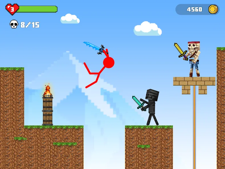 Скачать взломанную Stick-man Battle — Craft World  [МОД Меню] — последняя версия apk на Андроид screen 2