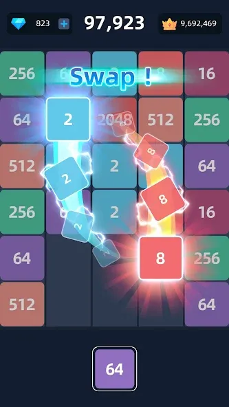 Скачать взлом 2048™ Merge Block Puzzle (Слияние блочных головоломок)  [МОД Все открыто] — последняя версия apk на Андроид screen 2