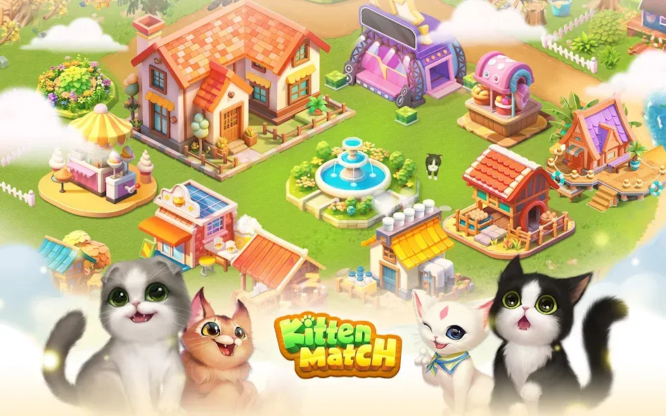 Скачать взломанную Kitten Match (Киттен Матч)  [МОД Много денег] — стабильная версия apk на Андроид screen 1