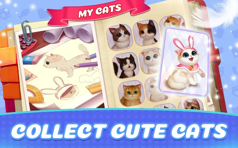 Скачать взломанную Kitten Match (Киттен Матч)  [МОД Много денег] — стабильная версия apk на Андроид screen 2