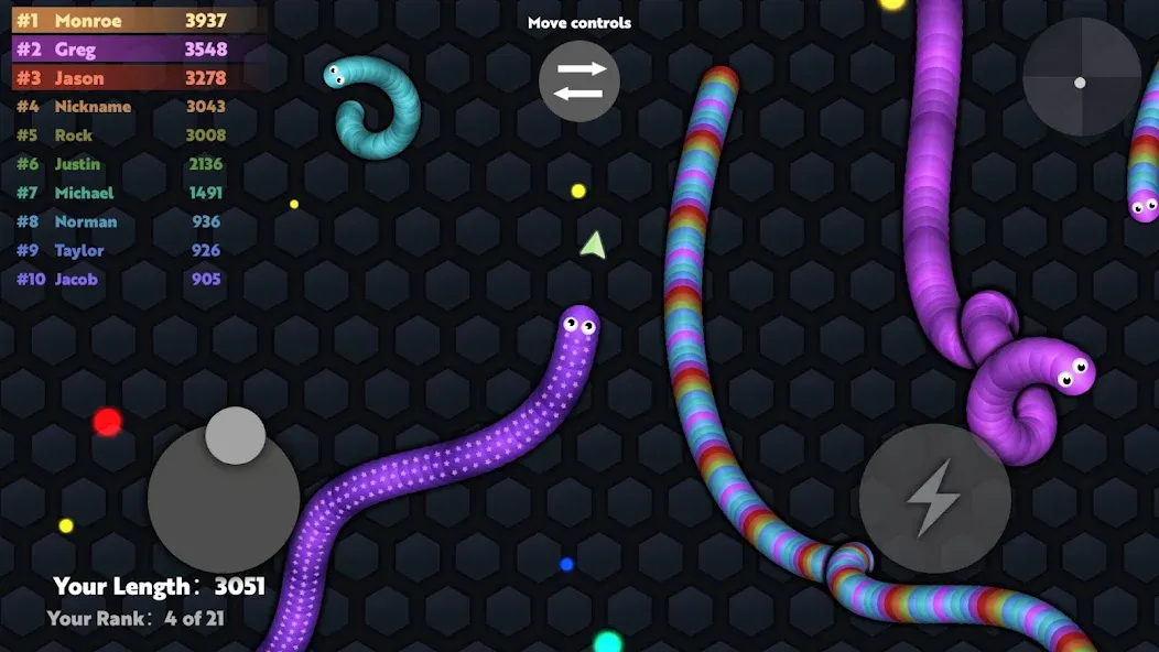 Скачать взломанную Slide.io — Hungry Snake Game  [МОД Меню] — последняя версия apk на Андроид screen 3