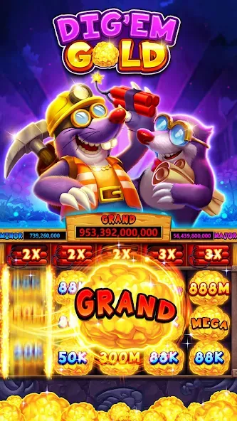 Скачать взломанную Fat Cat Casino — Slots Game (Фэт Кэт Казино)  [МОД Unlocked] — полная версия apk на Андроид screen 1