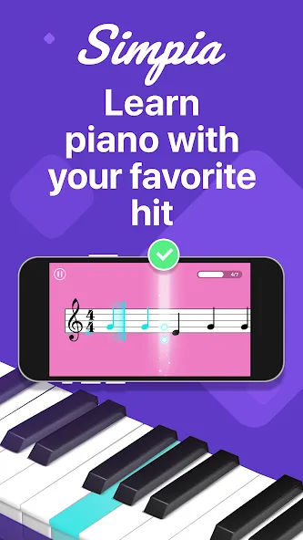 Взломанная Simpia: Learn Piano Fast (Симпиа)  [МОД Все открыто] — полная версия apk на Андроид screen 1