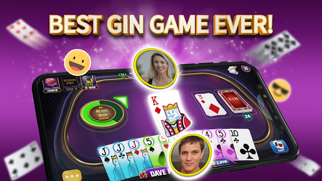 Взлом Gin Rummy Elite: Online Game (Джин Рамми)  [МОД Unlocked] — последняя версия apk на Андроид screen 1