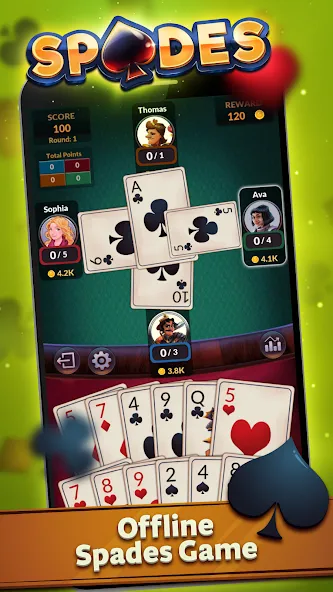 Скачать взлом Spades — Offline Card Games (Спейдс)  [МОД Mega Pack] — полная версия apk на Андроид screen 1