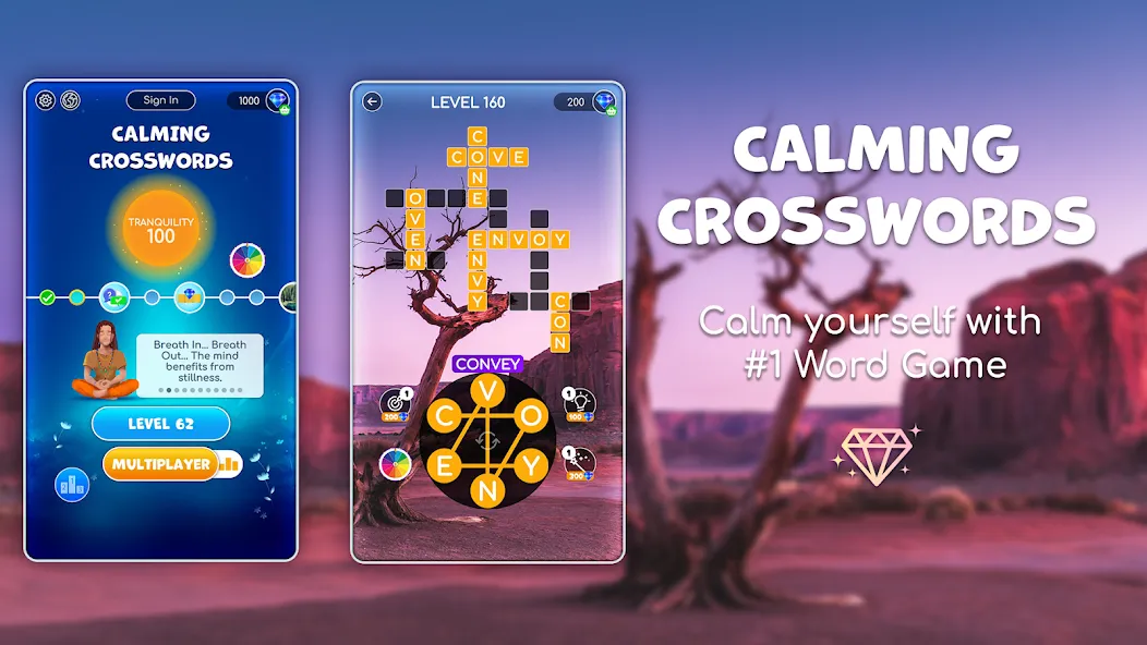 Скачать взломанную Calming Crosswords Word Puzzle  [МОД Все открыто] — последняя версия apk на Андроид screen 1